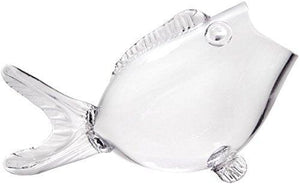 Le'raze Deluxe Glass Fish Bowl Ideal Gift for Weddings, Spa, Aromatherapy. Flower Arrangements, Clear Fish Shaped Bowl, Fish Tank Bowl - Le'raze by G&L Decor Inc