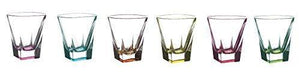 Heavy Base Shot Glass Set, 6 Piece Colored Shot Glasses, for Scotch, Whiskey, Tequila, or Vodka – 2-Ounce - Le'raze by G&L Decor Inc