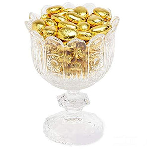 Elegant Footed Glass Candy Dish, for Fruit, Salad, and Dessert, Decorative 6 Inch Centerpiece Crystal Bowl - Le'raze by G&L Decor Inc