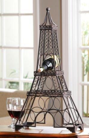 Eiffel Tower Wine Rack Sleek Modern Design Black Metal Freestanding Wine Storage Rack- Wine Bottle Holder - Le'raze by G&L Decor Inc