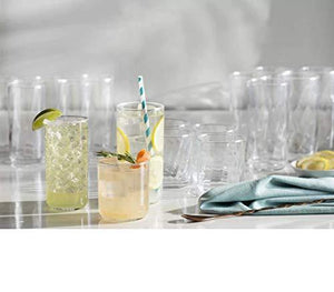 18 Piece Tumbler Set Drinking Glasses Set - 6 cooler, 6 beverage and 6 on the rocks glass (BPA Free and Dishwasher Safe) Made in USA - Le'raze by G&L Decor Inc