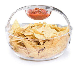 Acrylic Chip and Dip Serving Bowl, Clear Serving Dish Bowl Great for Chips, Dips, Appetizer, Fruit Bowl, Salad and Snack – Elegant Chips and Dip Plate - Le'raze by G&L Decor Inc
