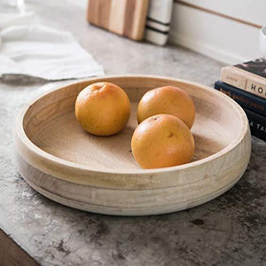 Wooden Salad Bowl for Mixing and Serving, Acacia Wood Serving Bowl for Fruits or Salads – 12-inch Round - Le'raze by G&L Decor Inc