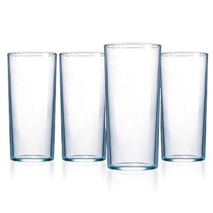 Modern Highball Glasses Set of 12 - Lead-Free Crystal Clear Drinking Glasses, Elegant Glass Cups for Water, Wine, Beer, Cocktails and Mixed Drinks - Le'raze by G&L Decor Inc