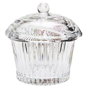 Elegant Crystal Cupcake Candy Dish, Cookie's Holder, With Lid for Home/Office Decor Candy Jar - Le'raze by G&L Decor Inc