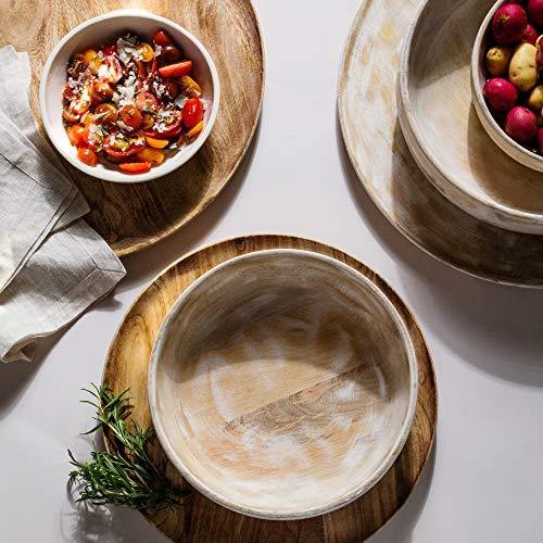 Wooden Salad Bowl for Mixing and Serving, Acacia Wood Serving Bowl for Fruits or Salads – 12-inch Round - Le'raze by G&L Decor Inc