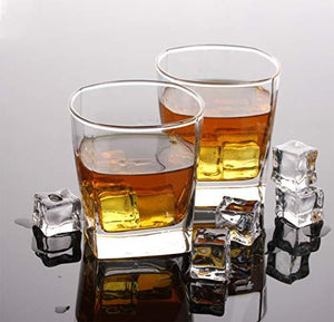 Heavy Base Drinking Glasses, Square Base Round Top Glass Cups for Water, Juice, Beer, Wine, and Cocktails - Le'raze by G&L Decor Inc