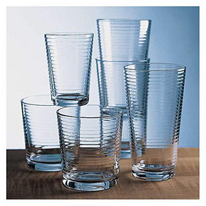 Durable Drinking Glasses [Set of 18] Glassware Set Includes 6-17oz Highball Glasses, 6-13oz Rocks Glasses, 6-7 oz Juice Glasses| Heavy Base Glass Cups for Water, Juice, Beer, Wine, and Cocktails - Le'raze by G&L Decor Inc