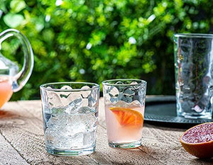 Classic Drinking Glasses, Set of 18 Clear Glass Cups, 6 Highball Glasses 17oz. 6 Rocks Glasses 13oz. 6 DOF Glasses 7oz. Bubble Design Glassware Set for Water, Juice, Wine, Cocktails, & Beer Glasses. - Le'raze by G&L Decor Inc