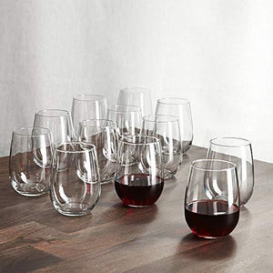 Set of 4 Stemless Wine Glasses for Red/White Wine - Ideal for Wine Lovers and Deserts - Durable Glassware Set - 21 oz. - Le'raze by G&L Decor Inc
