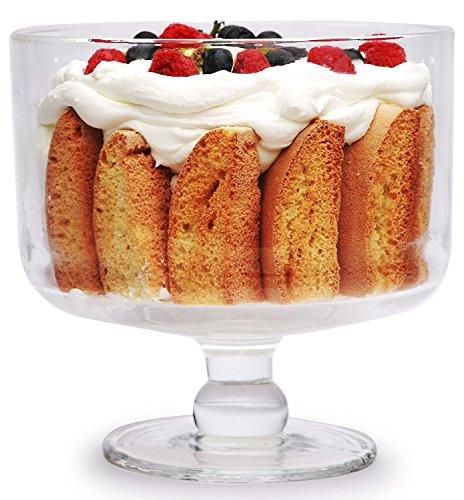 Trifle Bowl, Footed Glass Centerpiece, Trifle Cake Fruit Dessert Dish - Le'raze by G&L Decor Inc