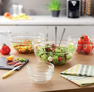 10-Piece Stackable Bowl Set, Tempered Glass Prep Bowls, All Purpose Round Kitchen Serving Bowls, Salads, Cereal, Soup, Ice Cream, Pasta, Fruits, Everyday Bowls - Le'raze by G&L Decor Inc