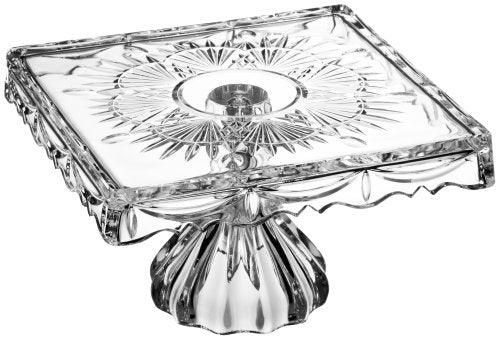 Godinger Crystal Freedom 10-Inch Footed Cake Plate - Le'raze by G&L Decor Inc