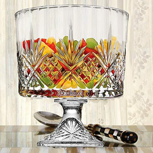 Elegant Large Crystal Serving Bowl, Centerpiece For Home, Office, Wedding Decor, Fruit, Snack, Dessert, Server, Premium Quality Punch Bowl - Le'raze by G&L Decor Inc