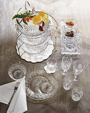 3 Tier Round Serving Platter, Three Tiered Cake Tray Stand, Food Server Display Plate Rack, Crystal Clear, with Silver Stand, Dessert Server Stand/Cupcake Tower/Appetizer Serving Tray - Le'raze by G&L Decor Inc