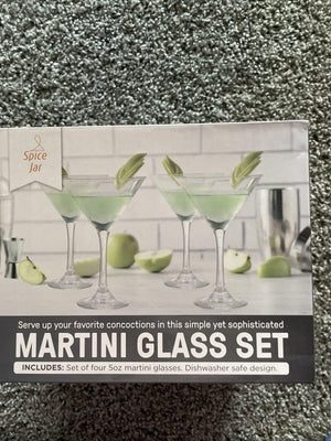 Spice Jar Set of 4 Martini Glasses