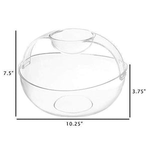 Acrylic Chip and Dip Serving Bowl, Clear Serving Dish Bowl Great for Chips, Dips, Appetizer, Fruit Bowl, Salad and Snack – Elegant Chips and Dip Plate - Le'raze Decor