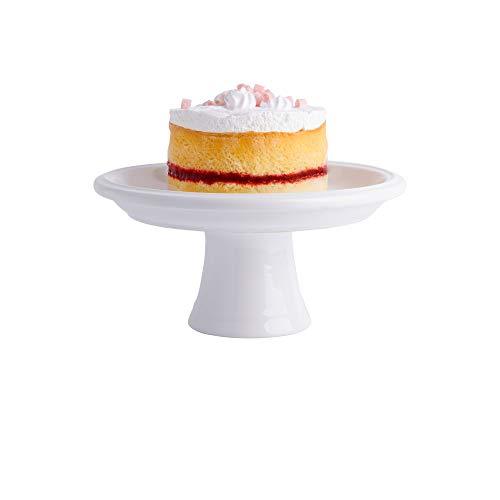 White Cake Stand, Elegant Tier Cake Pedestal Stand - Desert Serving Tray for Birthday, Wedding Party and Events, 13" - Le'raze by G&L Decor Inc