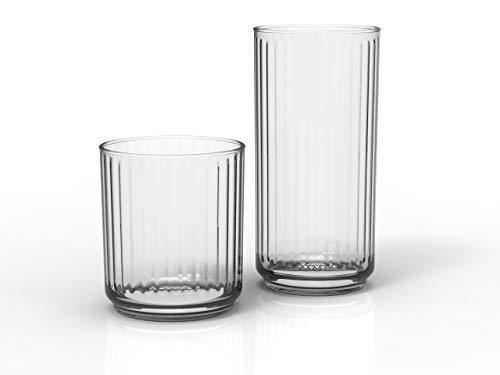 Drinking Glasses 6pc Set - Can Shaped Glass Cups, 16oz Beer Glasses, T -  Le'raze by G&L Decor Inc