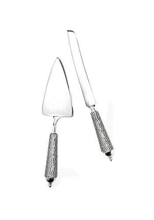 Elegant Cake Knife Server Set Made of Sparkling Genuine Swarovski Crystals,silver-plated for Wedding or Party Makes a Great Gift Enhance Your Fine Dining Experience Now! - Le'raze by G&L Decor Inc