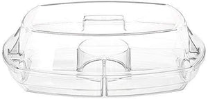 Ice Chilled Condiment Server Caddy - 5 Compartment Serving Tray for Salad and Appetizers - Le'raze Decor