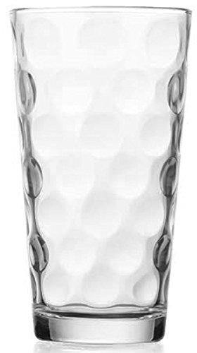 Attractive Bubble Design Highball Glasses Clear Heavy Base Tall Bar Glass Bubble Design - Set Of 10 Drinking Glasses for Water, Juice, Beer, Wine, and Cocktails 16 Ounces - Le'raze by G&L Decor Inc