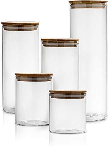 Modular Glass Canister With Bamboo Lid