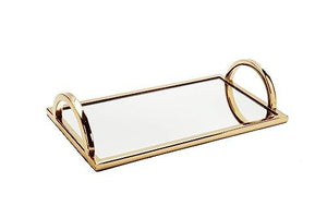 Beautiful Gold Mirrored Tray with Side Rails