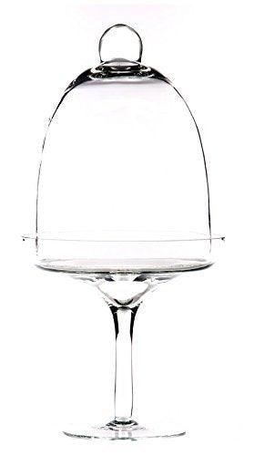 Home Essentials Terra Glass Stemmed Individual Dessert Dome, Clear - Le'raze by G&L Decor Inc