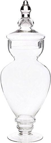 Le'raze Designer Clear Glass Apothecary Jar, Decorative Weddings Candy Buffet - Le'raze by G&L Decor Inc