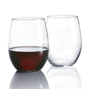 Stemless Wine Glasses Set of [12] Red Wine Glasses for White or Red Wine | Ideal Wine Gift for Wine Lovers, Durable Glassware Set - Le'raze Decor