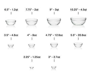10-Piece Stackable Bowl Set, Temperd Glass Prep Bowls, All Purpose Round Kitchen Serving Bowls, Salads, Cereal, Soup, Ice Cream, Pasta, Fruits, Everyday Bowls - Le'raze Decor