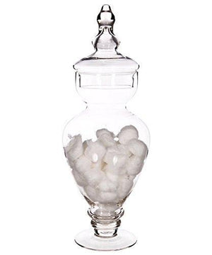 Le'raze Designer Clear Glass Apothecary Jar, Decorative Weddings Candy Buffet - Le'raze by G&L Decor Inc