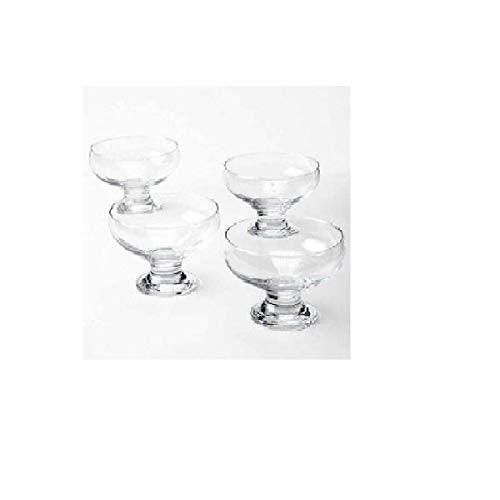 Home Essentials 4 Piece Set Essentials Home Footed Glass Dessert Dishes Bowls, Clear - Le'raze by G&L Decor Inc