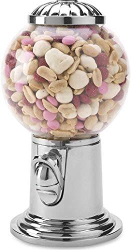 Gumball Machine Dispenser, Vintage Style Candy Dispenser with Silver Base, Holds Snack, Candy, Nuts and Gumballs - Le'raze Decor