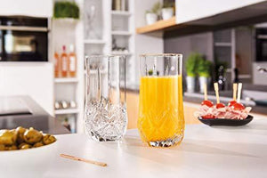 Elegant Highball Glasses {Set Of 12} Clear Heavy Base Tall Bar Glass, 16-oz} Drinking Glasses for Water, Juice, Beer, Wine, and Cocktails - Le'raze by G&L Decor Inc