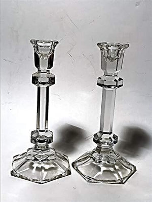 Le'raze Crystal Candlestick Holders Pair - Candle Holder for Wedding, Dining, Party or Any Event - Set of 2 - Le'raze by G&L Decor Inc