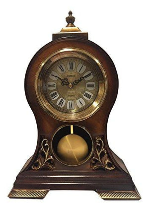 LE'RAZE Elegant Decorative Grandfather Clock, Hand Painted Wood Modern Mantel with Swinging Pendulum Shelf, Tabletop, Desk, Buffet, - Color Mahogany - - Le'raze by G&L Decor Inc