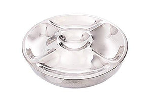 Classic Double Wall Serving Bowl - Stainless Steel 2 Piece Party Bowl and Serving Tray - Great for Salads, Fruit, Snacks, Chips and dips, - Hot & Cold - Le'raze by G&L Decor Inc