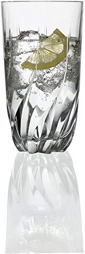 Set Of 6 Crystal Highball Bar-ware Glasses - Heavy Base Twist Cut Drinking Glasses, Clear Glass Durable Drink Cups, Elegant Glassware, Set Ideal For Serving Or Bar - Le'raze by G&L Decor Inc