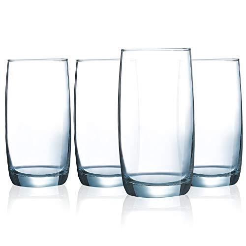 Set of 16 Drinking Glasses, Heavy Base Durable Glass Cups - 8 Cooler G - Le' raze by G&L Decor Inc