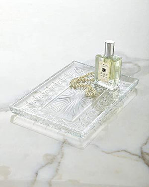 Le'raze Crystal Serving Tray - Elegant Vanity Tray Perfume Storage Bedroom Dressing Decor - Le'raze by G&L Decor Inc