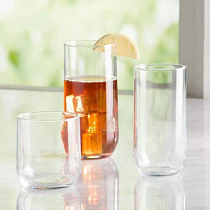Set of 18 Piece Sleek Modern Drinkware Tumbler Set, Drinking Glasses Ideal for everyday use or entertaining, Elegant Tall Design, for Dinner, Parties, and Events - Le'raze by G&L Decor Inc