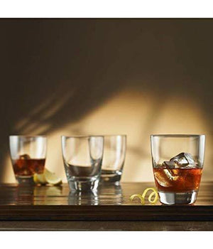 Heavy Base Drinking Glasses - Set of 4 Durable Glass Cups, Rocks Glass for Water, Juice, Beer, Cocktails and Mixed Drinks | Durable Glassware Set - Le'raze by G&L Decor Inc