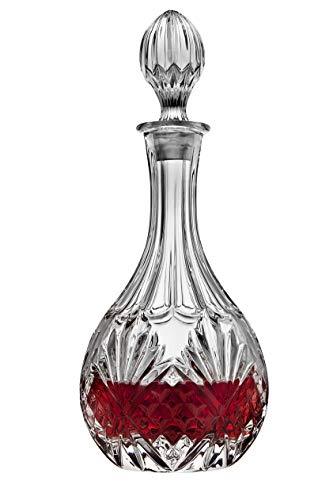 Crystal Wine Decanter for liquor, Whiskey, Vodka, 25 ounce Vintage Decanter Bottle with Stopper - Le'raze by G&L Decor Inc