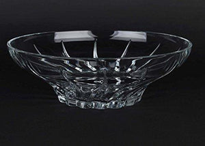 Le’raze Attractive Large Crystal Round Serving Bowl, Beautiful European Design Centerpiece Dish, Elegant Multipurpose Salad bowl, Fruit Server. - Le'raze by G&L Decor Inc