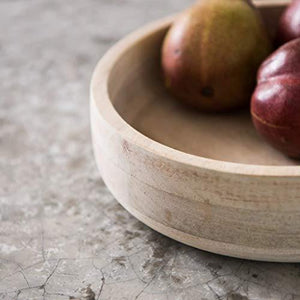 Elegant Wooden Salad Bowl for Mixing and Serving, Acacia Wood Serving Bowl for Fruits or Salads – 10-inch Round - Le'raze by G&L Decor Inc