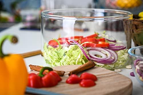 Large Glass Salad Bowl - Mixing and Serving Dish - 120 Oz. Clear Glass -  Le'raze by G&L Decor Inc