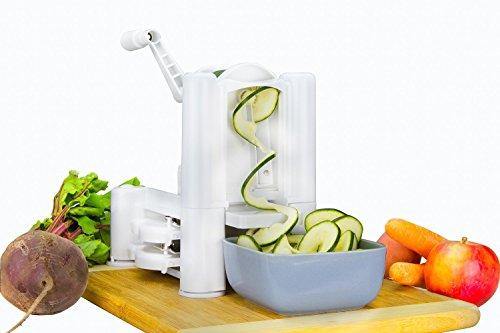 5 Blade Spiralizer - Best Vegetable Maker, Spiral Slicer, Peeler, and Shredder You'll Ever Use! Makes Zucchini Noodles, VeggieSpaghetti, Pasta, and Cut Vegetables in Minutes. - Le'raze by G&L Decor Inc