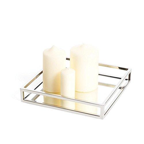 Square Mirrored Napkin Holder, Stainless Steel Fancy Flat Napkin/towel Holder For Kitchen Or Dining Room - Le'raze by G&L Decor Inc